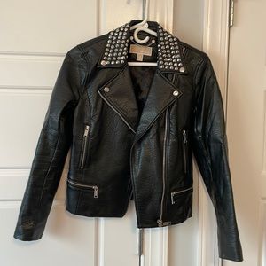 Leather Moto jacket, Michael Kors size extra small